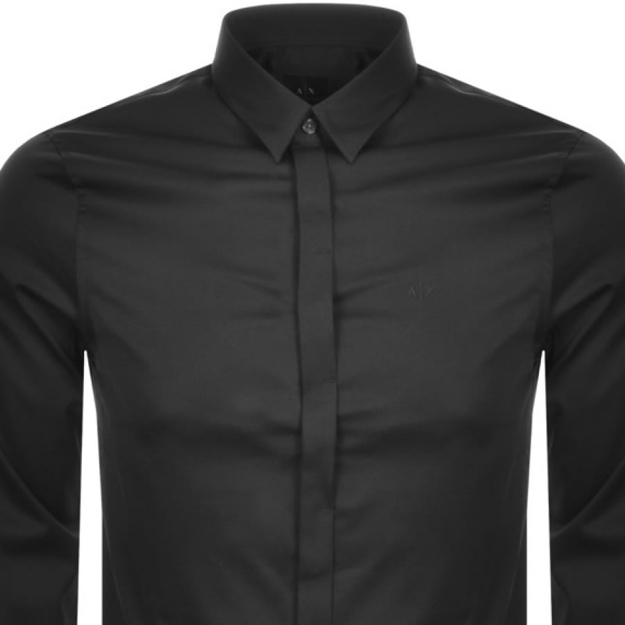 Alternative Image for ProductArmani Exchange Slim Fit Long Sleeved Shirt Grey2